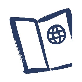 hand-drawn passport icon
